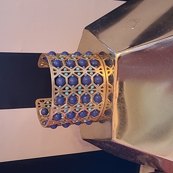 STELLA&DOT blue beaded abacus cuff - Picture 2 of 6